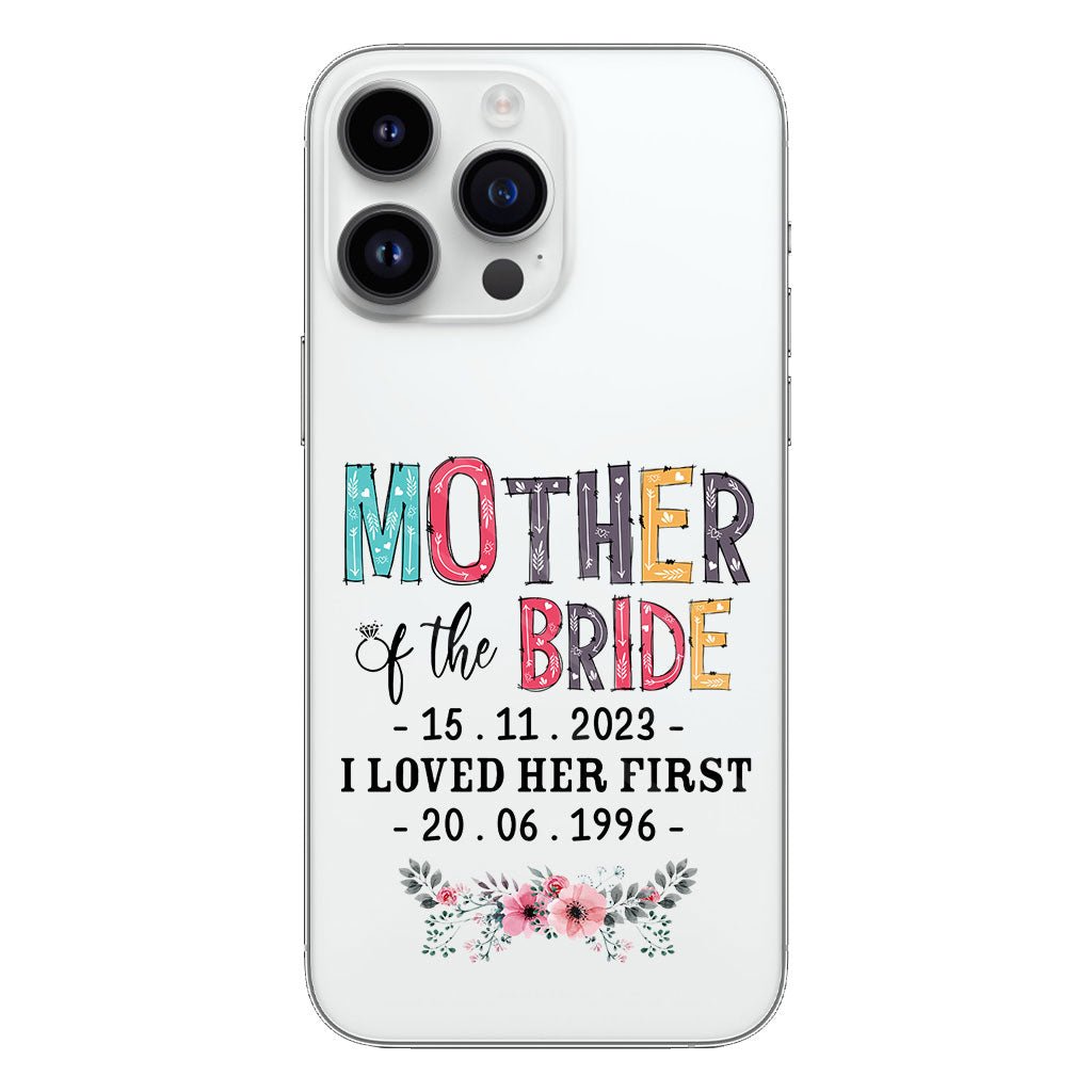 Coque de téléphone transparente personnalisée pour la mère de la mariée