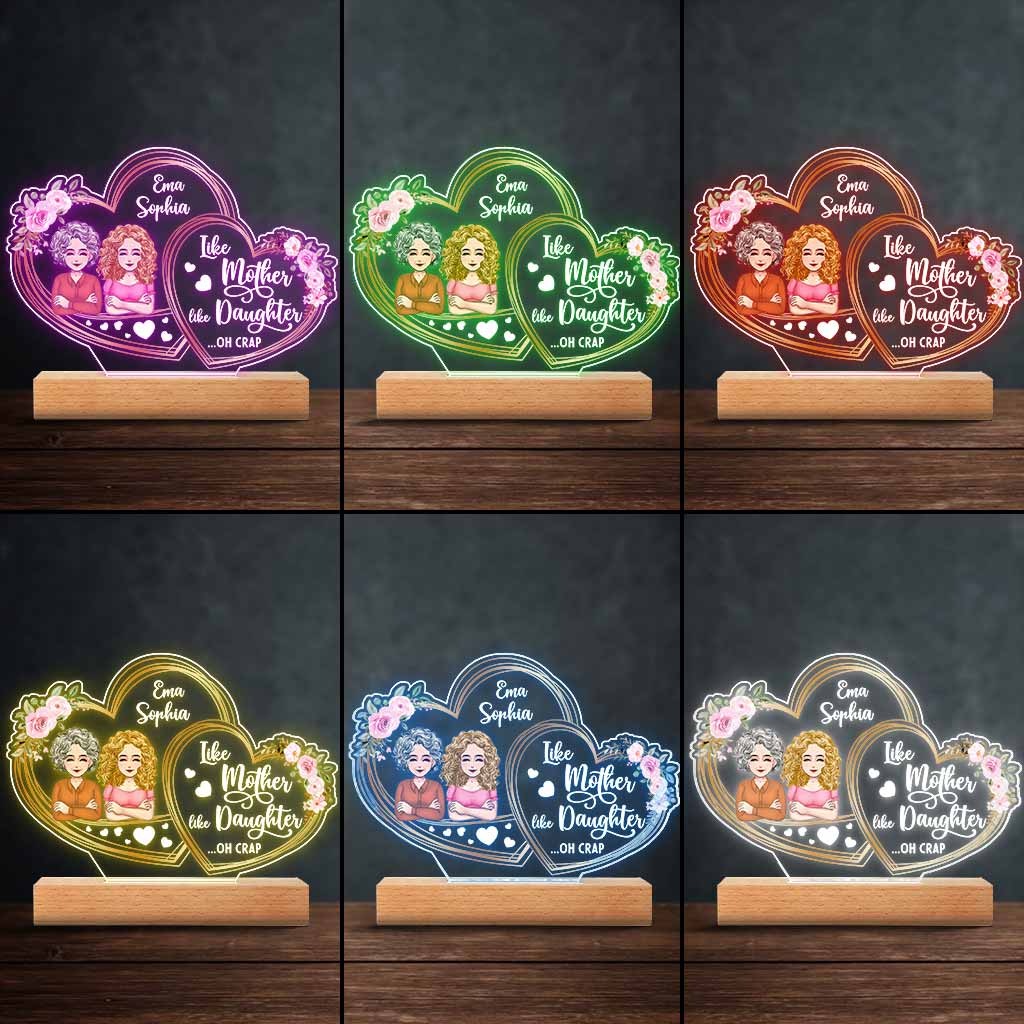 Je t'aime - Cadeau pour maman, fille - Plaque lumineuse personnalisée