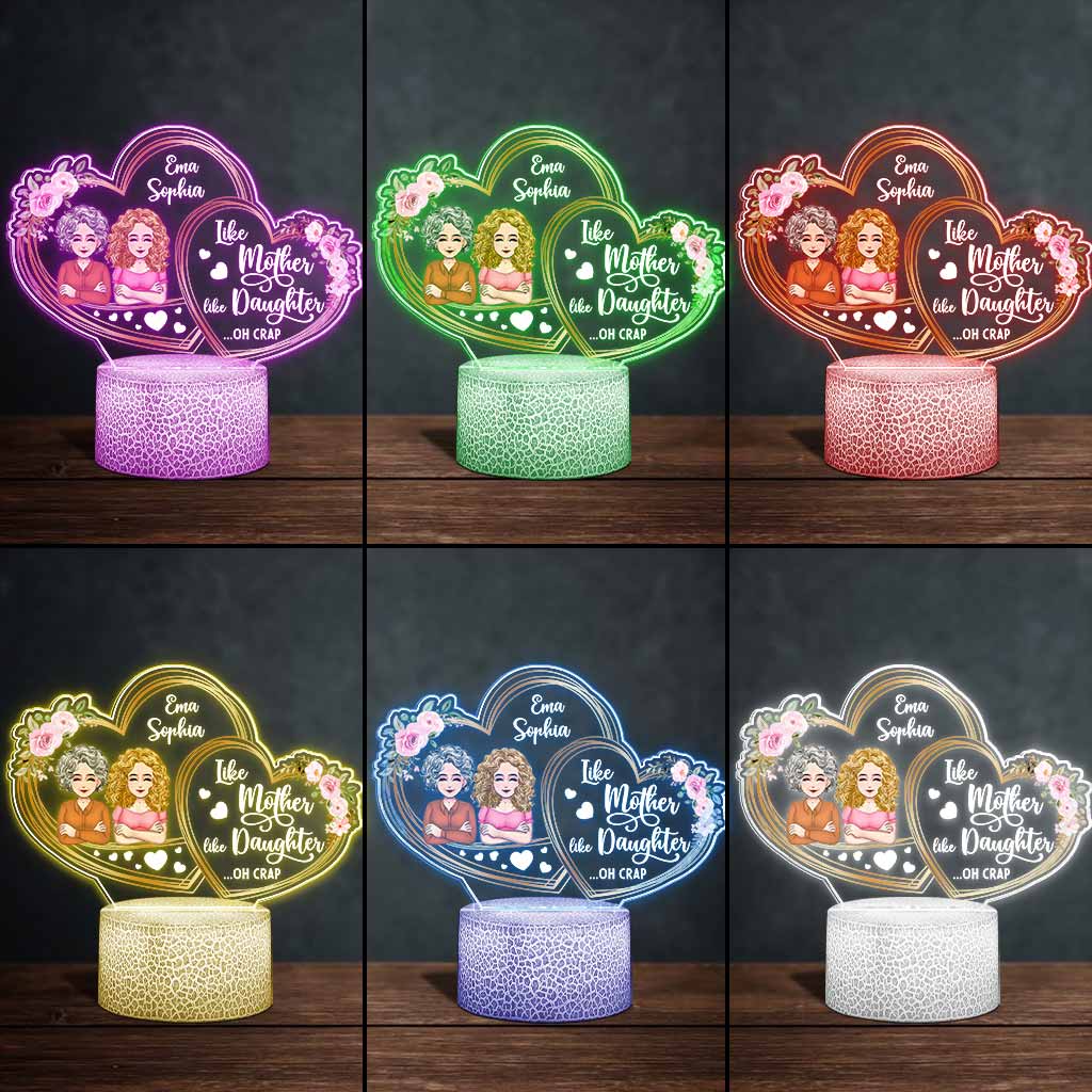 Je t'aime - Cadeau pour maman, fille - Plaque lumineuse personnalisée