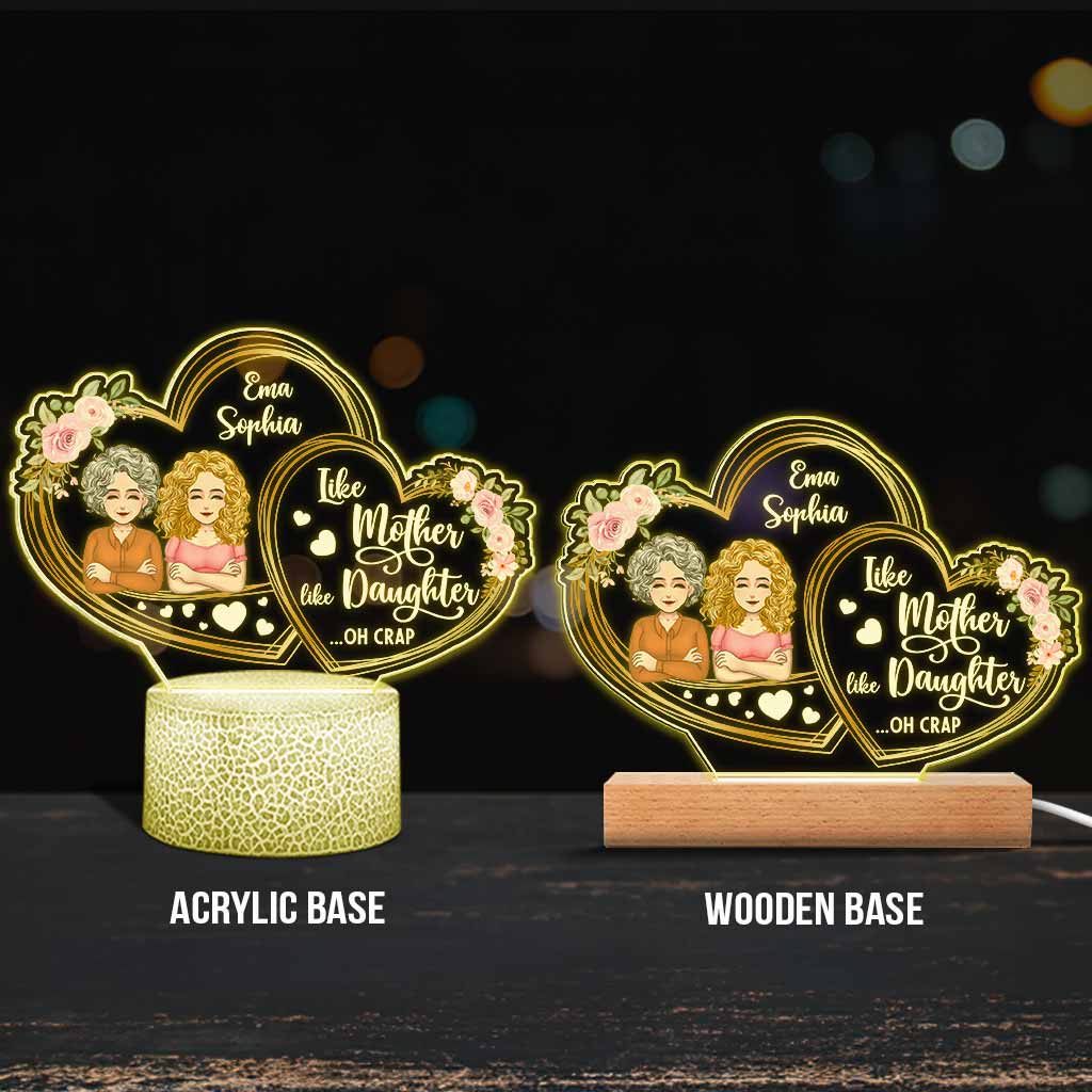 Je t'aime - Cadeau pour maman, fille - Plaque lumineuse personnalisée