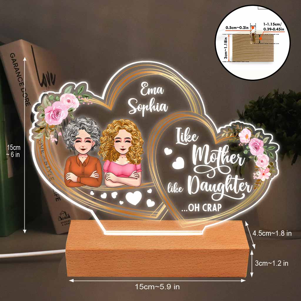Je t'aime - Cadeau pour maman, fille - Plaque lumineuse personnalisée