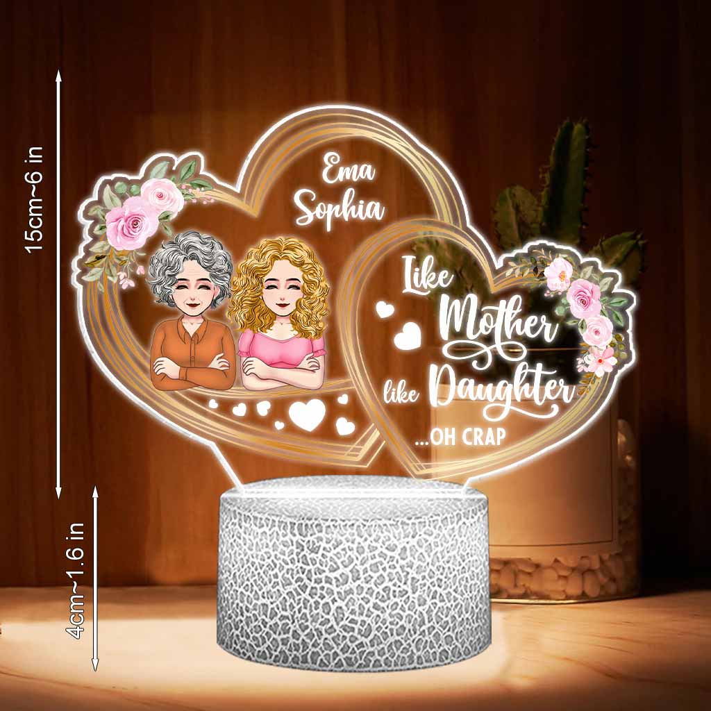 Je t'aime - Cadeau pour maman, fille - Plaque lumineuse personnalisée