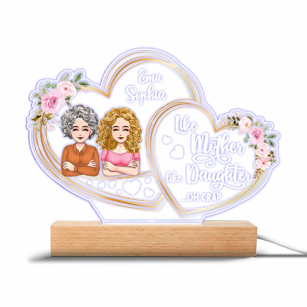 Je t'aime - Cadeau pour maman, fille - Plaque lumineuse personnalisée