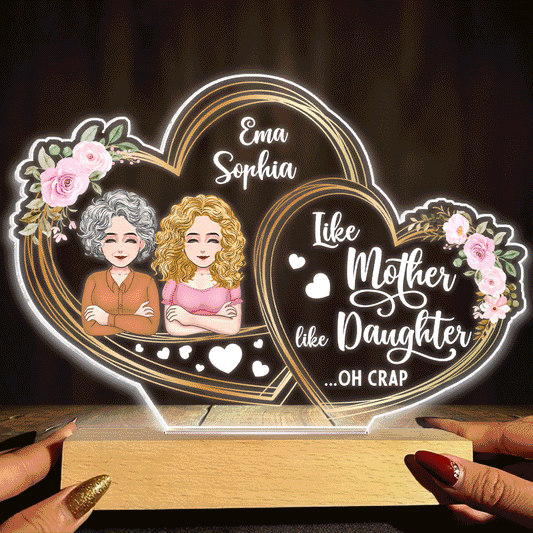 Je t'aime - Cadeau pour maman, fille - Plaque lumineuse personnalisée