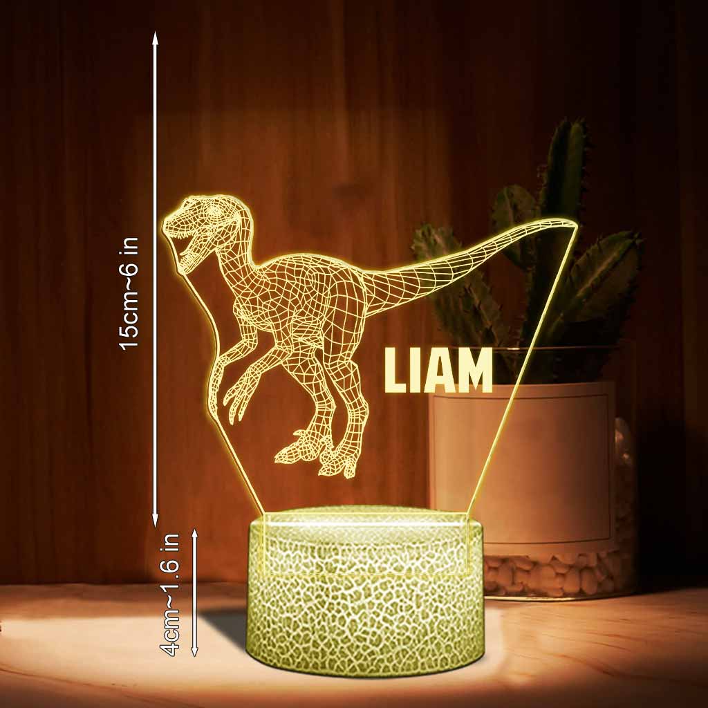 Bébé Dinosaure - Plaque lumineuse personnalisée en forme de dinosaure