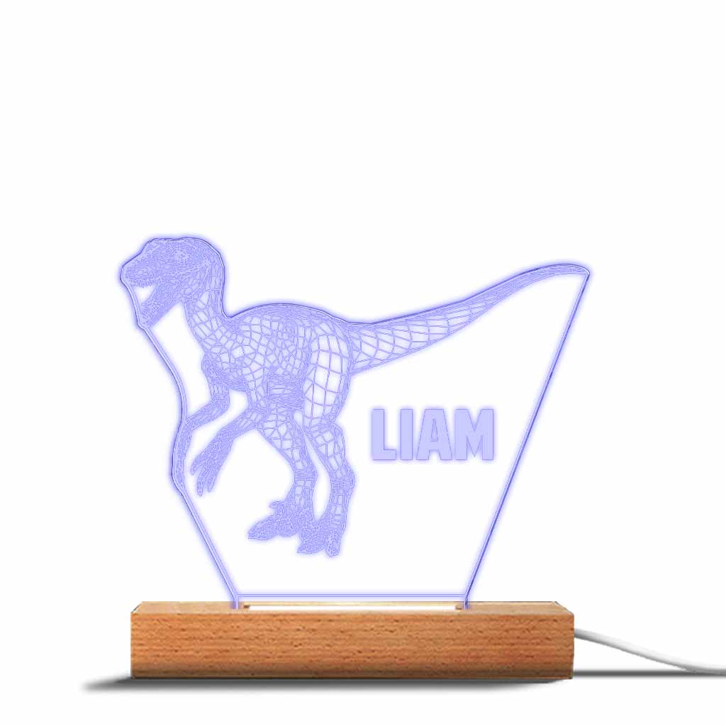 Bébé Dinosaure - Plaque lumineuse personnalisée en forme de dinosaure