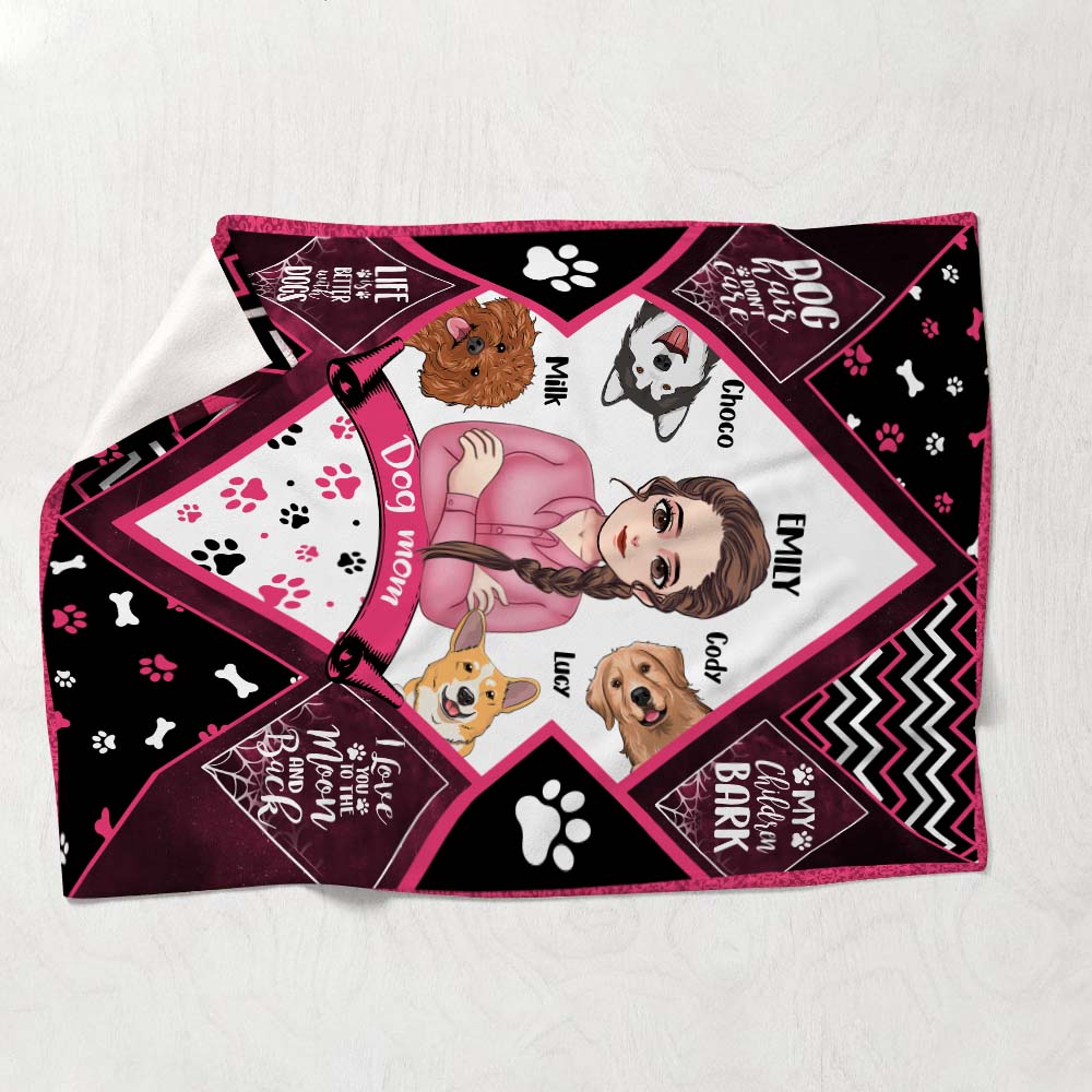 Couverture personnalisée pour chien « Maman chien, Papa chien » pour la fête des mères et la fête des pères