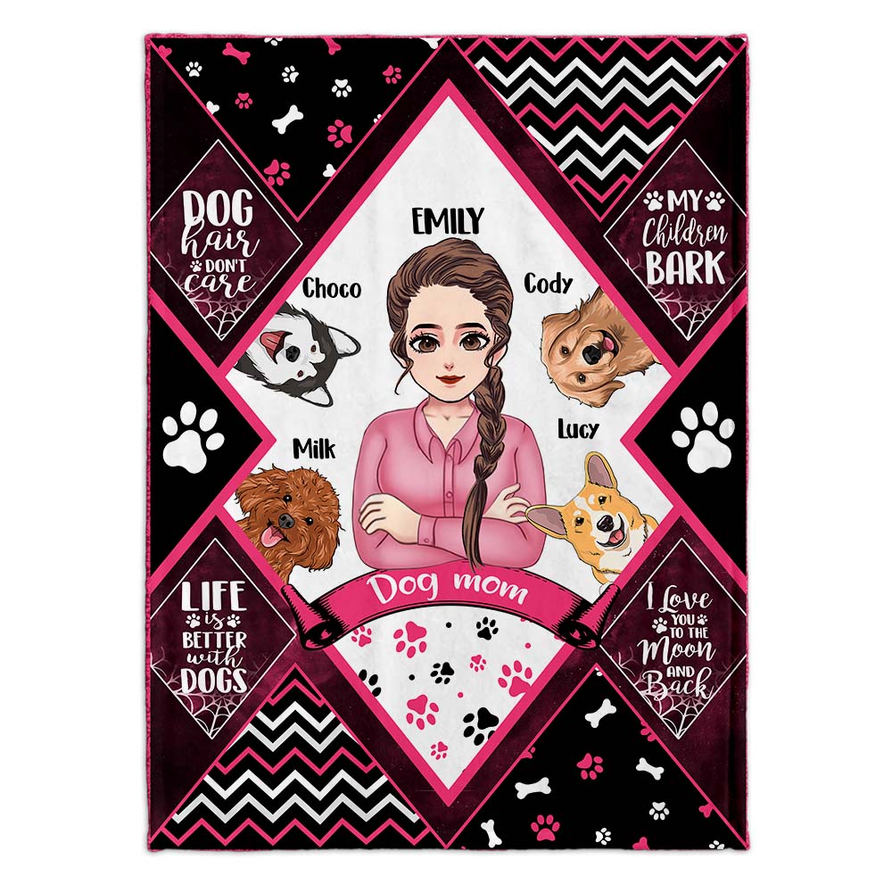 Couverture personnalisée pour chien « Maman chien, Papa chien » pour la fête des mères et la fête des pères