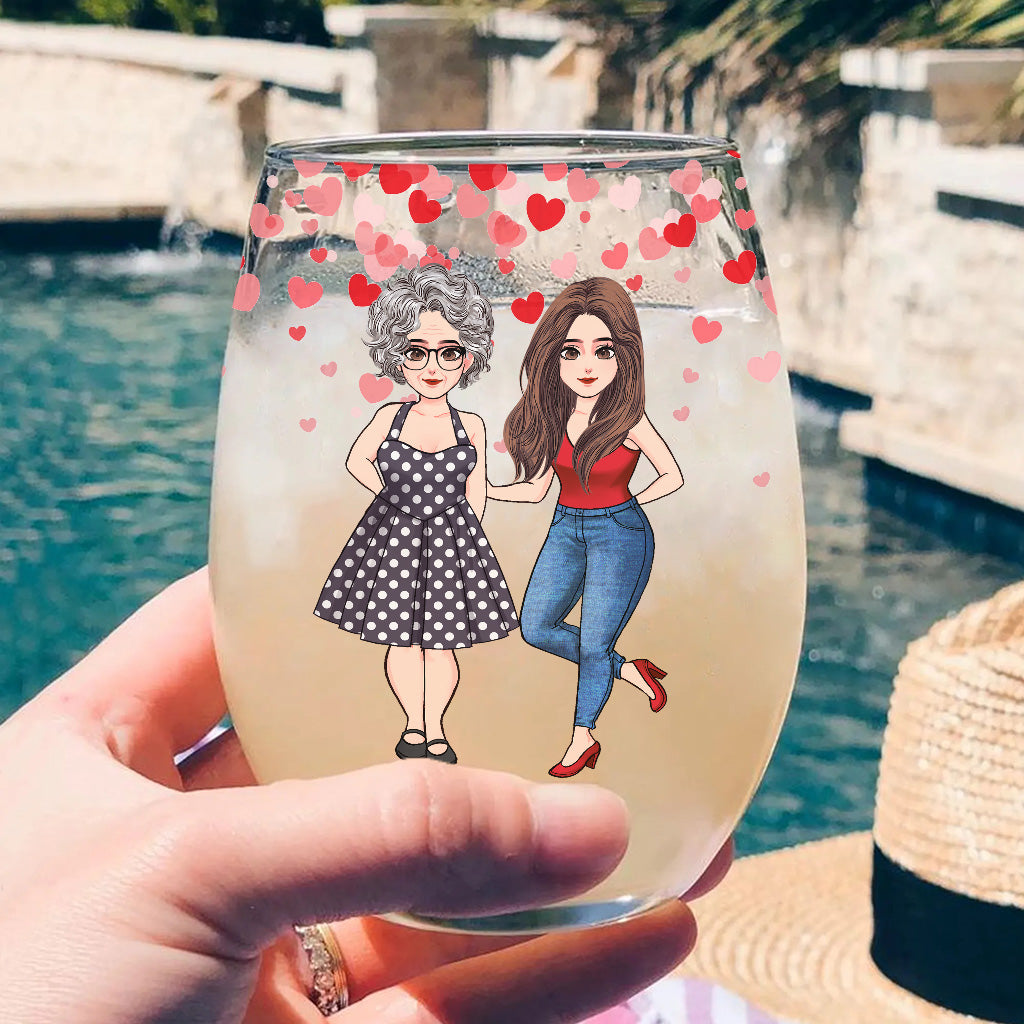 Je t'aime plus que tout - Verre à vin personnalisé pour la fête des mères