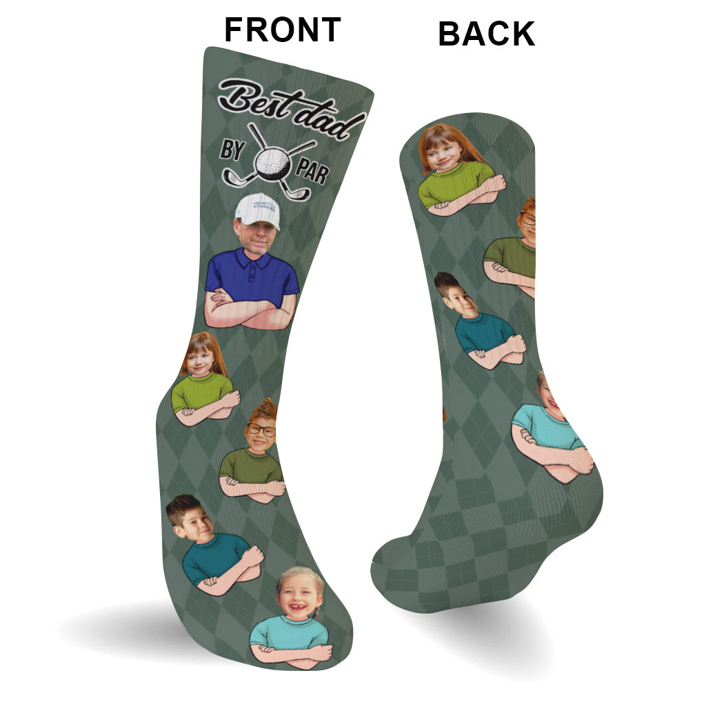 Meilleur Papa selon le Par - Cadeau de golf pour papa, lui, petit ami, mari, grand-père - Chaussettes personnalisées