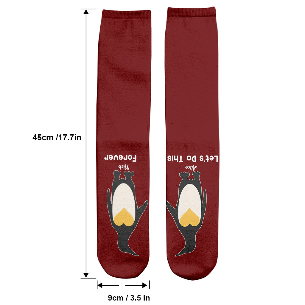 Faisons-le pour toujours - Chaussettes personnalisées pour couples