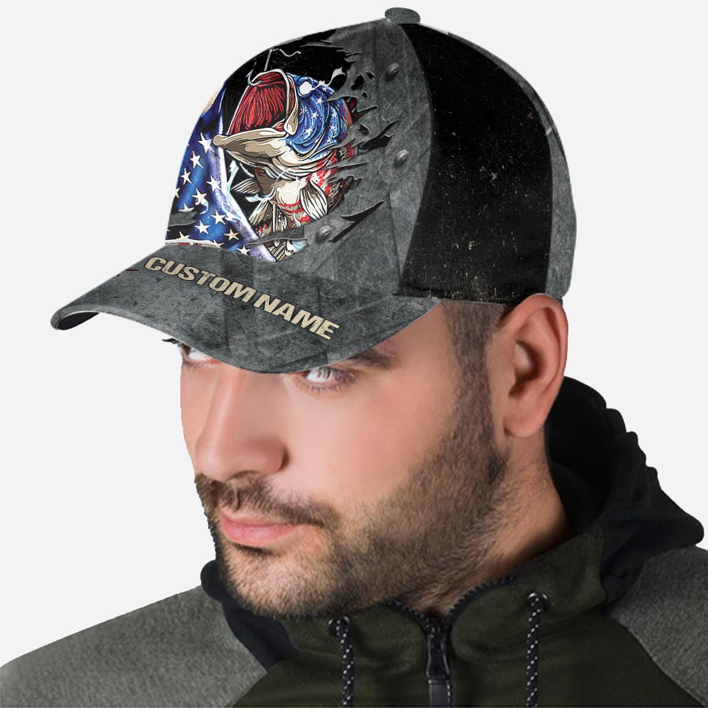 Casquette de pêche classique personnalisée avec drapeau américain
