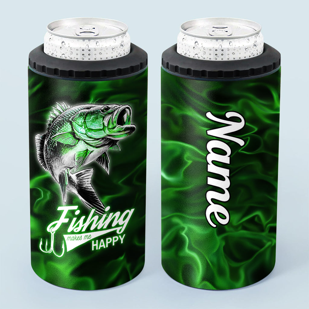 La pêche me rend heureux - Refroidisseur de canettes de pêche personnalisé