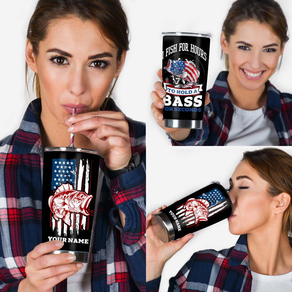 Je pêche pendant des heures - Gobelet isotherme de pêche personnalisé