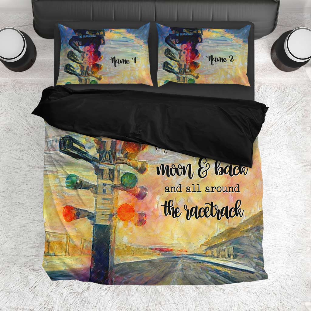 I Love You To The Moon - Personalized Racing Bedding Set