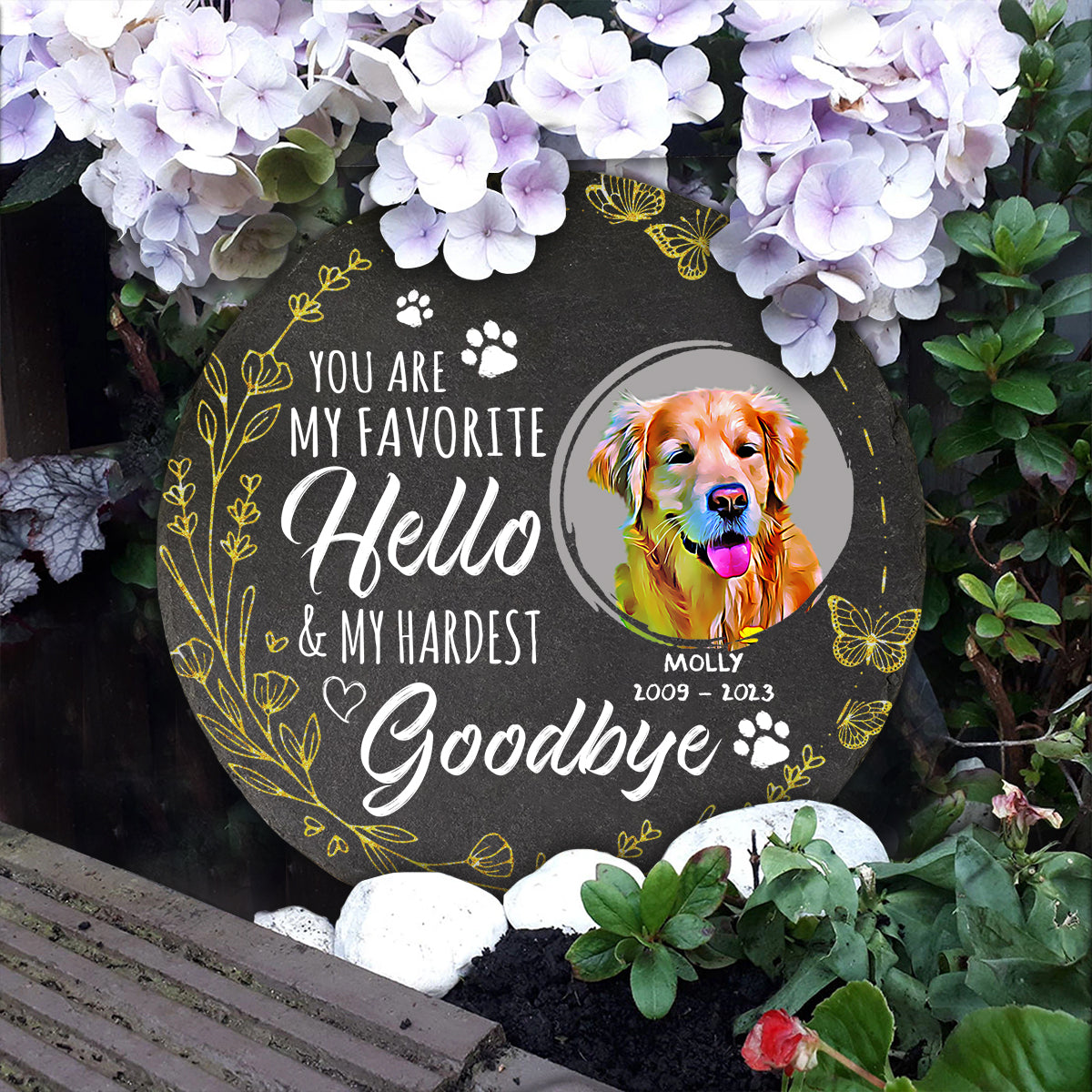 Tu es mon préféré - Cadeau chat pour amoureux des chiens et des chats - Pierre ronde personnalisée