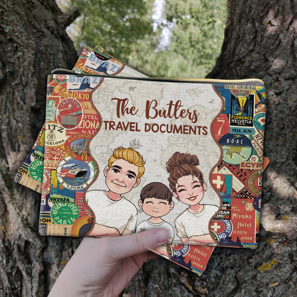 Documents de voyage familiaux - Pochette de voyage personnalisée