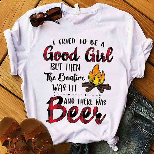 J'ai essayé d'être une gentille fille - T-shirt et sweat à capuche de camping 112021