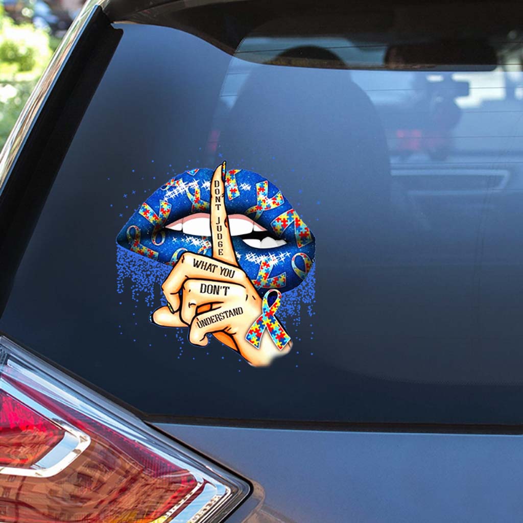 Ne jugez pas ce que vous ne comprenez pas - Autocollant de sensibilisation à l'autisme (intégral, 112021)