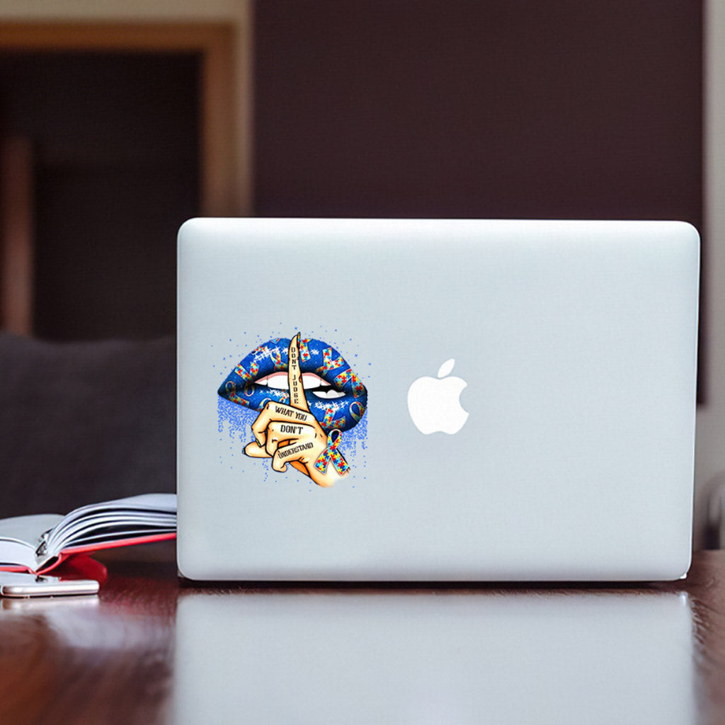 Ne jugez pas ce que vous ne comprenez pas - Autocollant de sensibilisation à l'autisme (intégral, 112021)