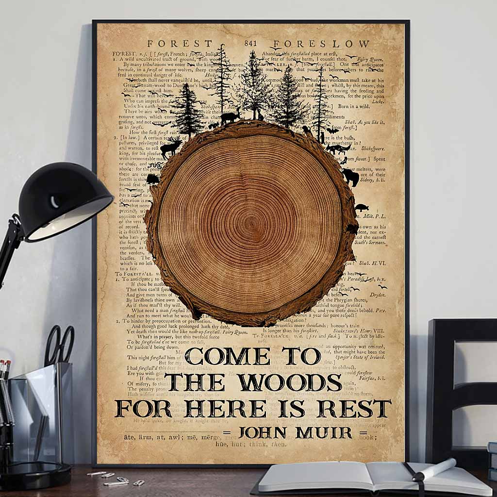 Venez dans les bois - Affiche de camping 112021