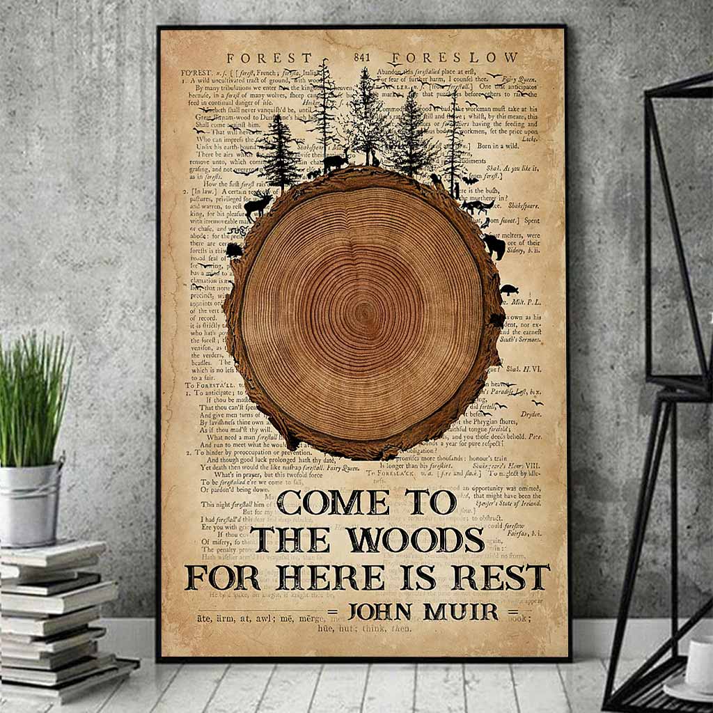 Venez dans les bois - Affiche de camping 112021