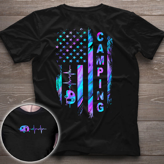 Drapeau de camping - T-shirt et sweat à capuche hologramme 1121