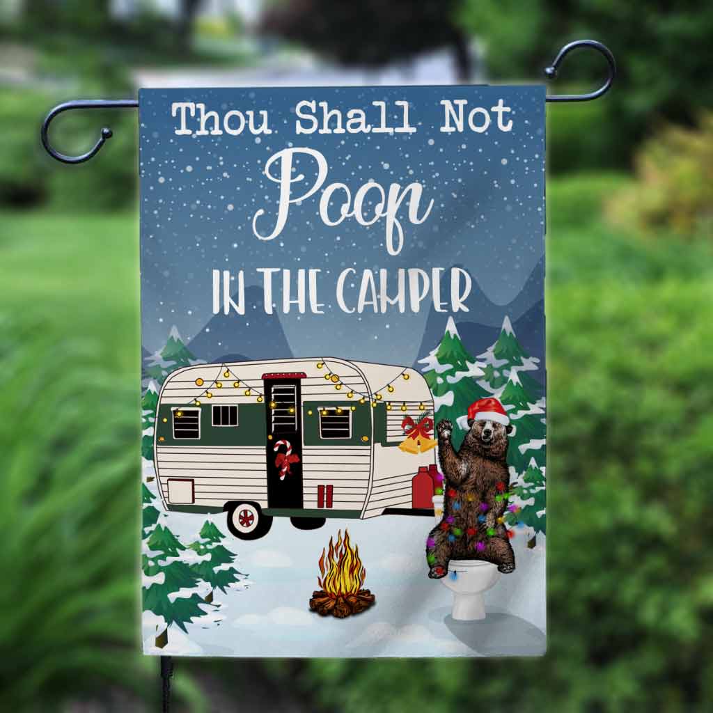 Tu ne feras pas tes besoins dans la caravane - Drapeau de jardin de camping personnalisé
