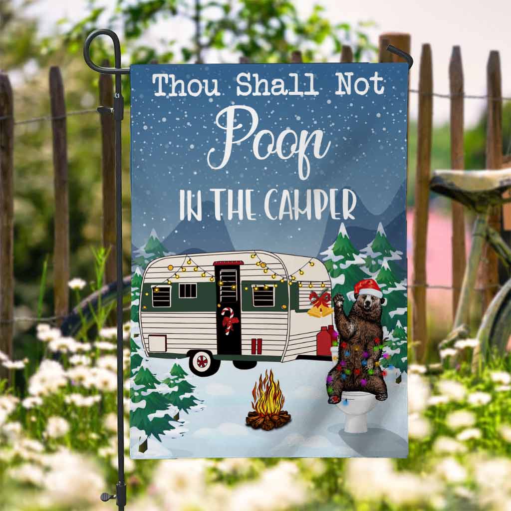 Tu ne feras pas tes besoins dans la caravane - Drapeau de jardin de camping personnalisé