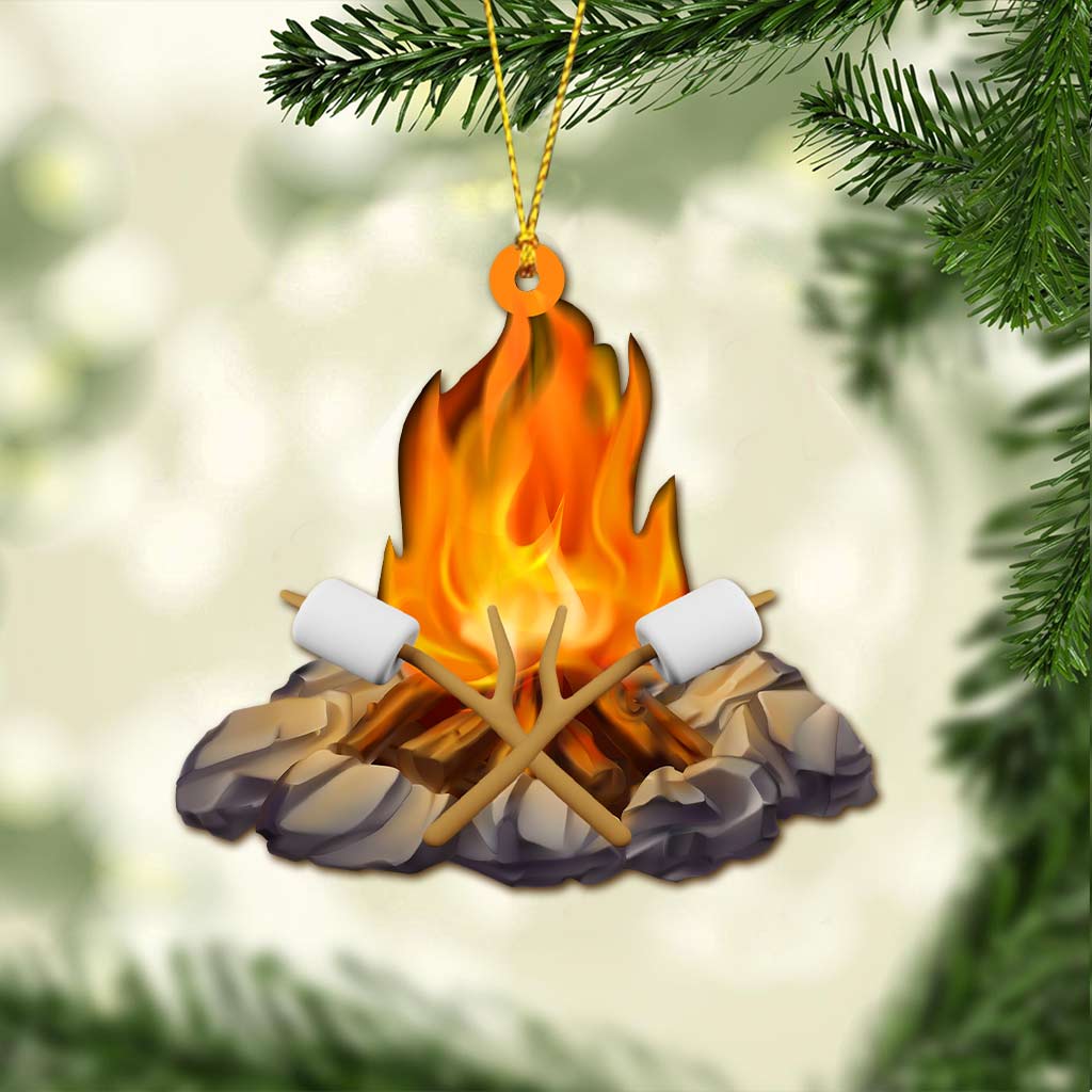 Collection d'articles de camping - Décoration de Noël pour le camping (Imprimée des deux côtés)