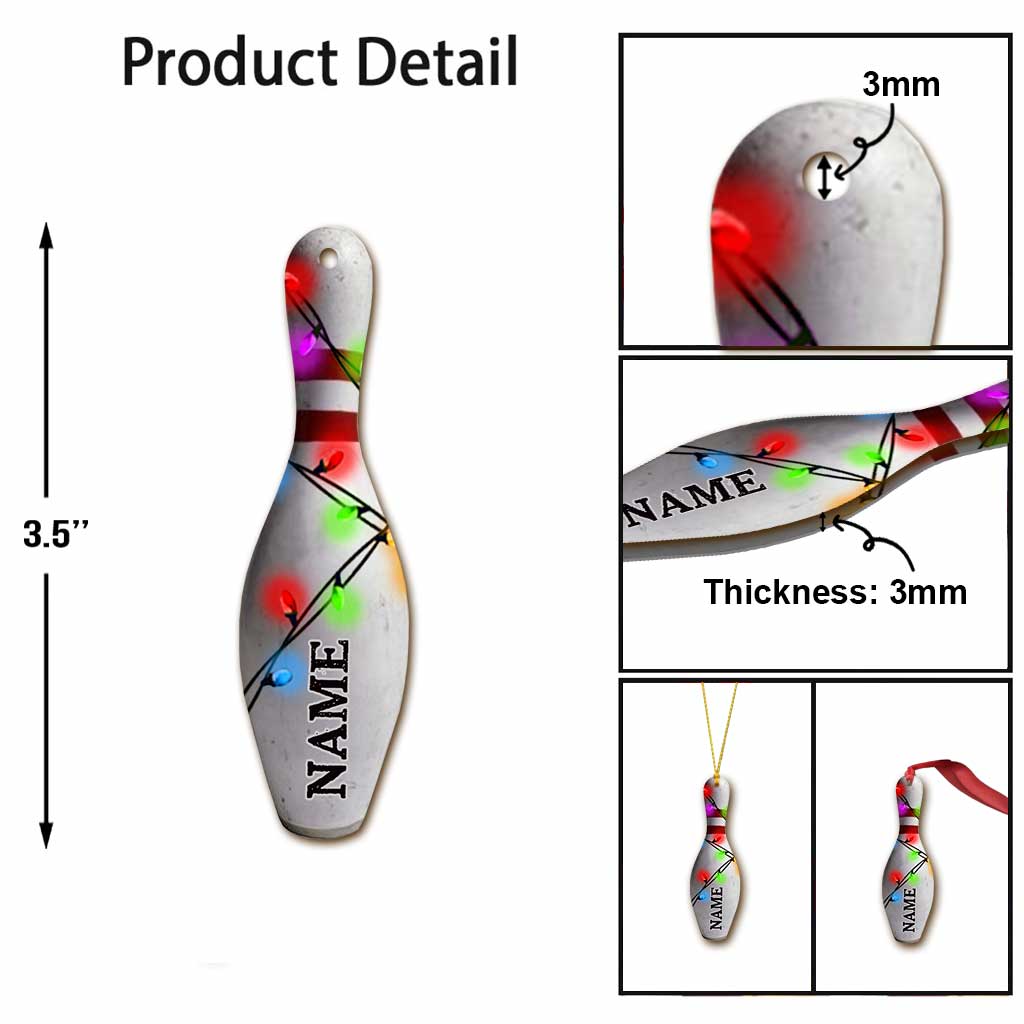 Collection d'articles de bowling - Ornement de bowling de Noël personnalisé (Impression recto verso)