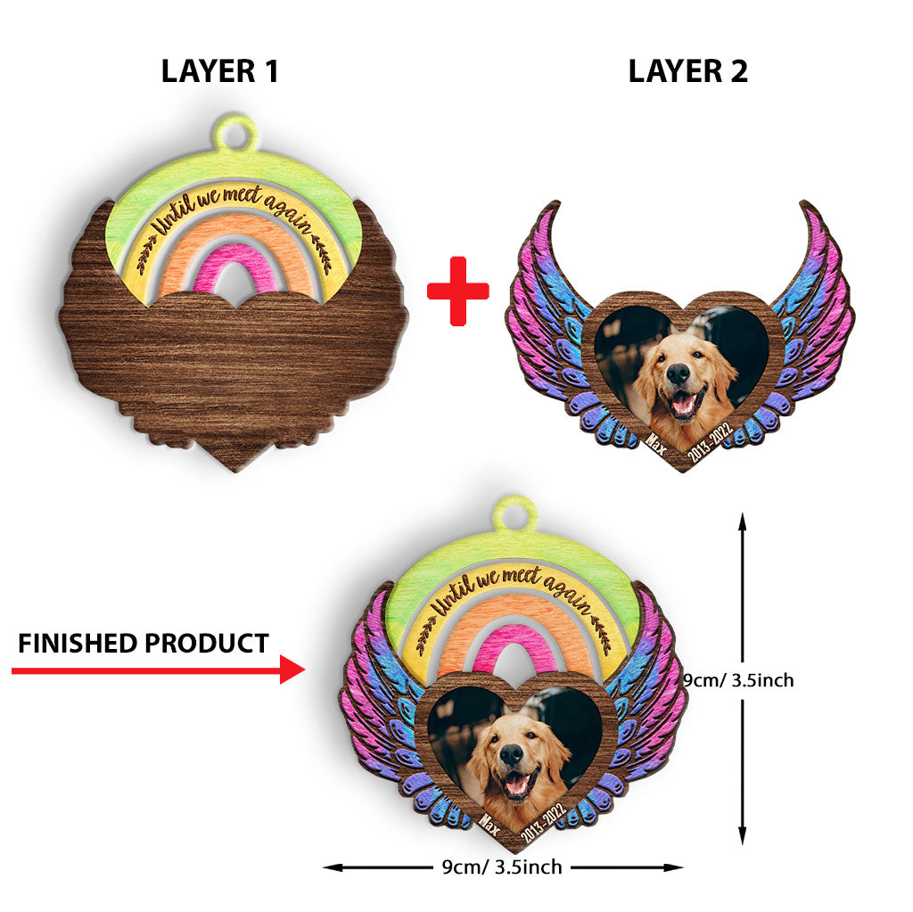 Jusqu'à ce que nous nous revoyions - Ornement de Noël personnalisé en bois superposé représentant un chien