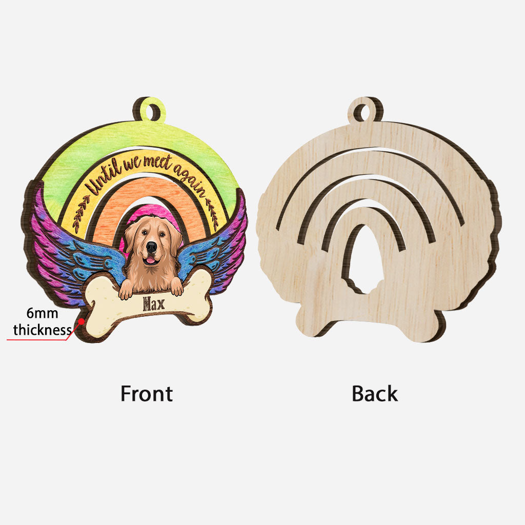 Jusqu'à ce que nous nous revoyions - Ornement de Noël personnalisé en bois superposé représentant un chien