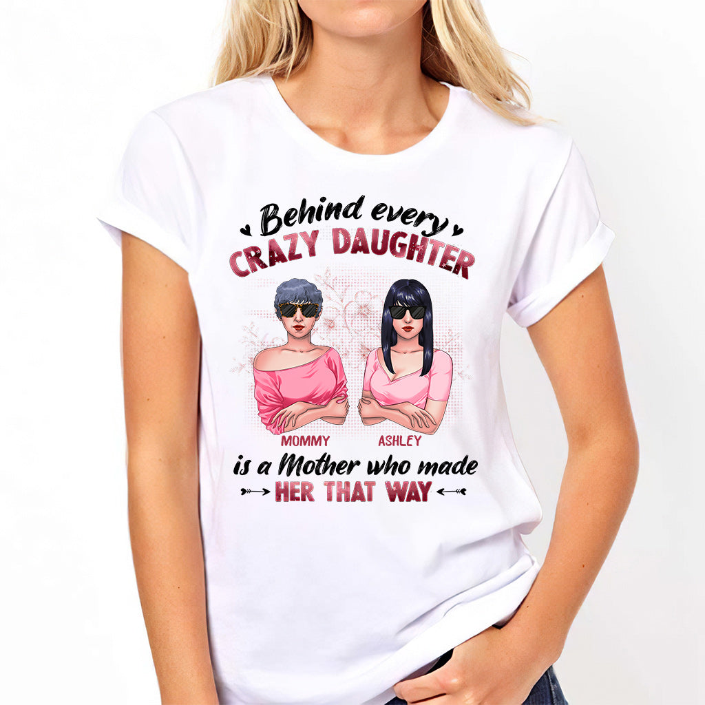 Derrière chaque fille folle - T-shirt et sweat à capuche personnalisés pour maman