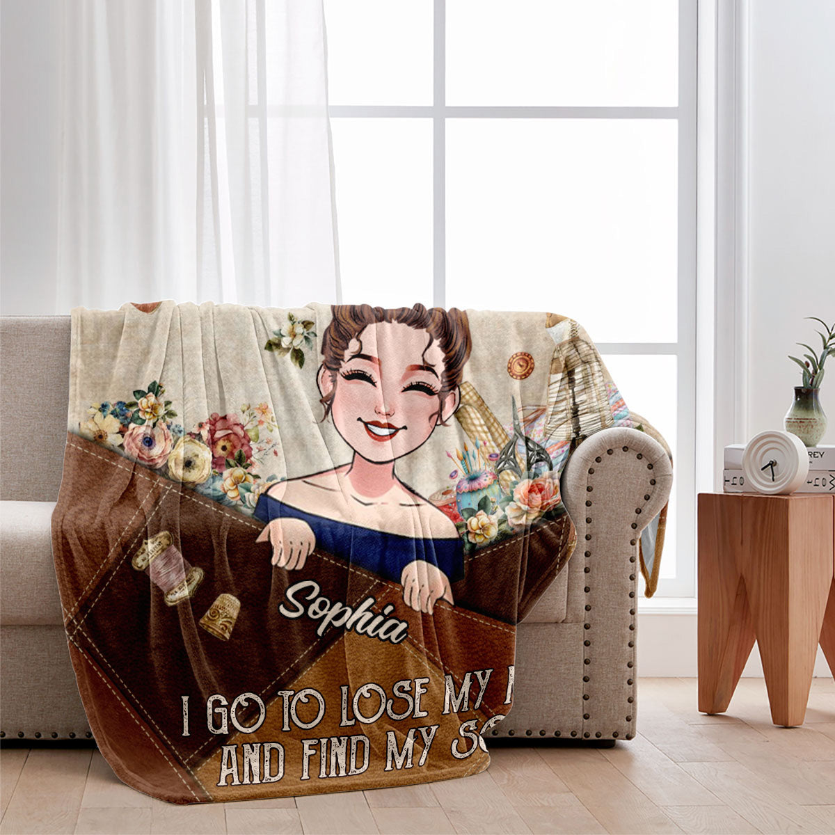 Et me voilà partie à l'atelier de couture ! - Couverture de couture personnalisée