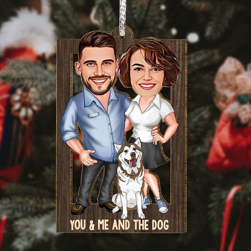 You & Me And The Dogs - Personalized Couple Ornament