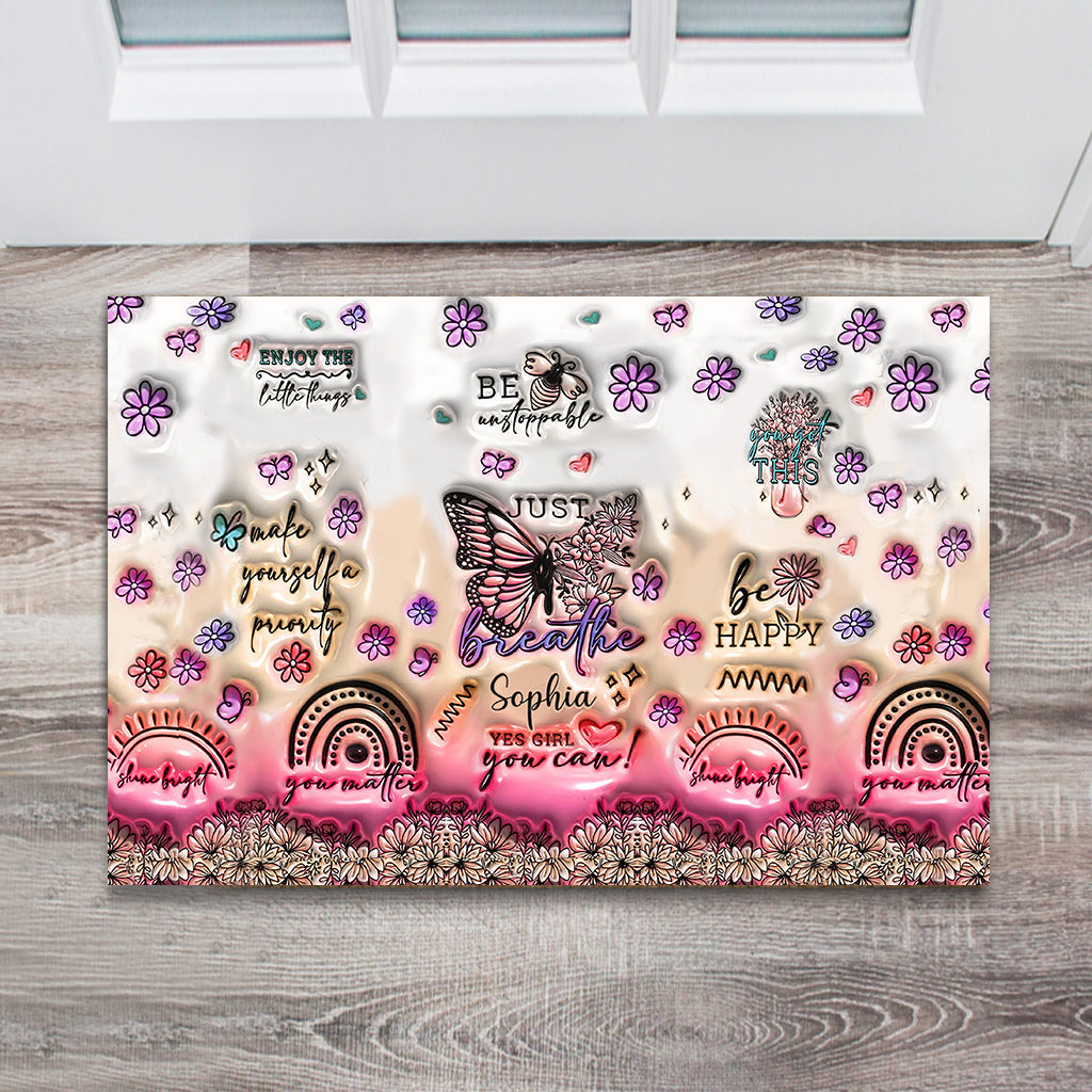 Paillasson papillon à affirmations positives - Paillasson papillon personnalisé