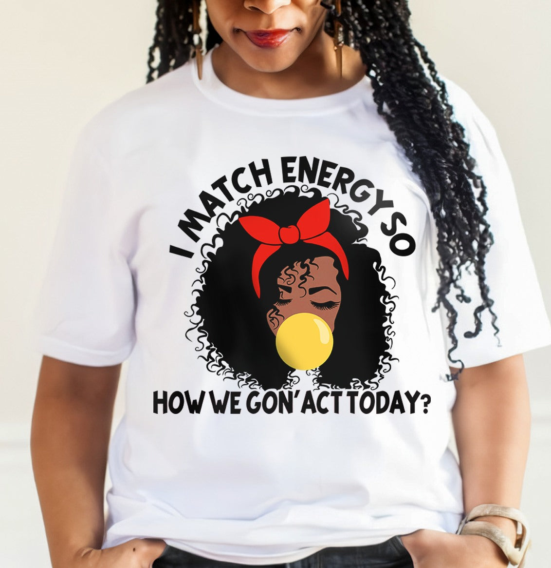 Je suis en phase avec l'énergie que nous allons déployer aujourd'hui. T-shirt et sweat à capuche afro-américains 0224