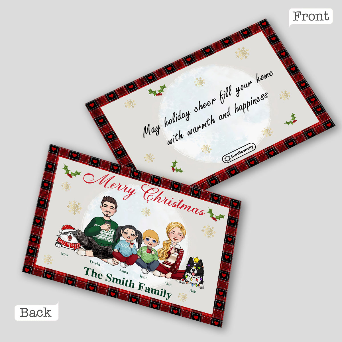 Merry Christmas - Personalized Family Greeting Card