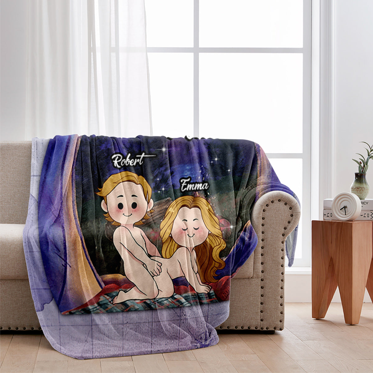 Être ensemble, c'est notre endroit préféré - Couverture de camping personnalisée