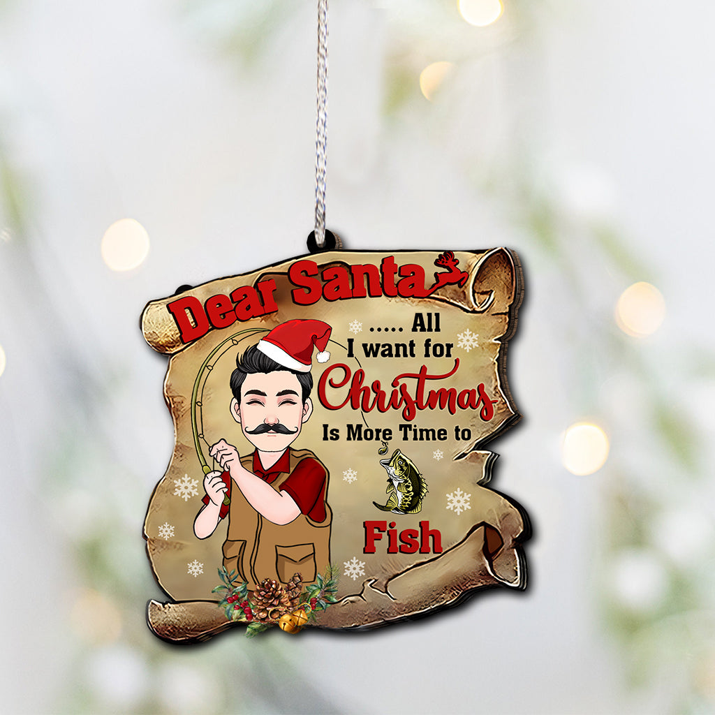 Cher Père Noël - Ornement de pêche personnalisé