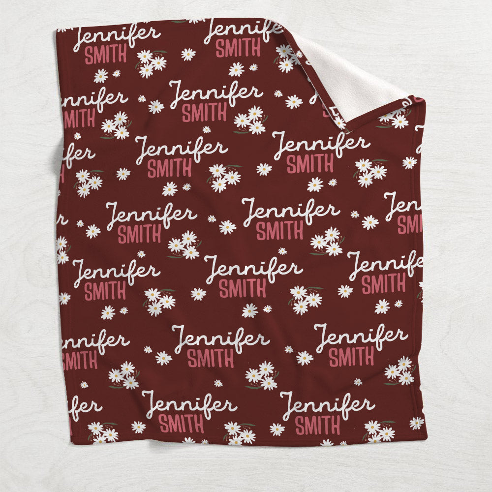 Couverture personnalisée Daisy avec nom pour belle-mère