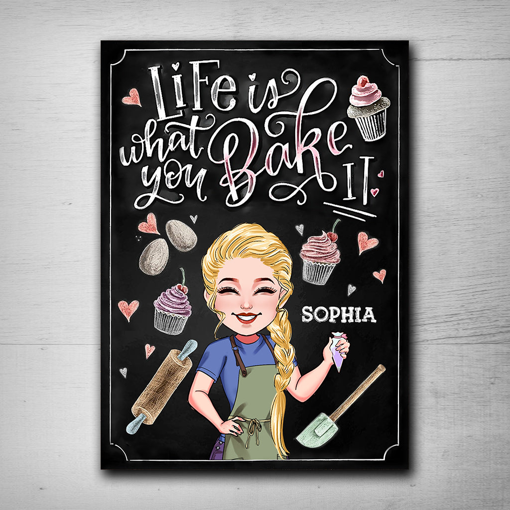 La vie est ce que vous en faites - Panneau métallique rectangulaire personnalisé pour la pâtisserie