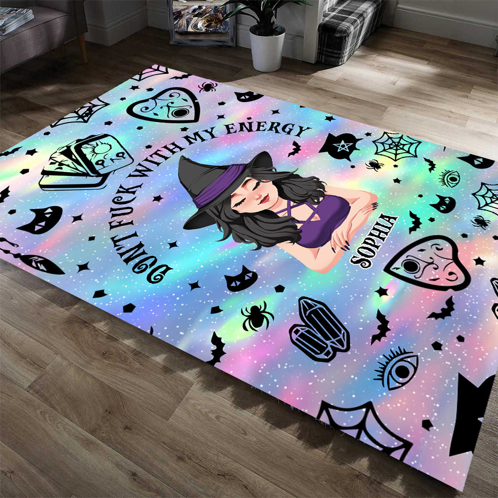 Ne jouez pas avec mon énergie - Tapis de sorcière personnalisé