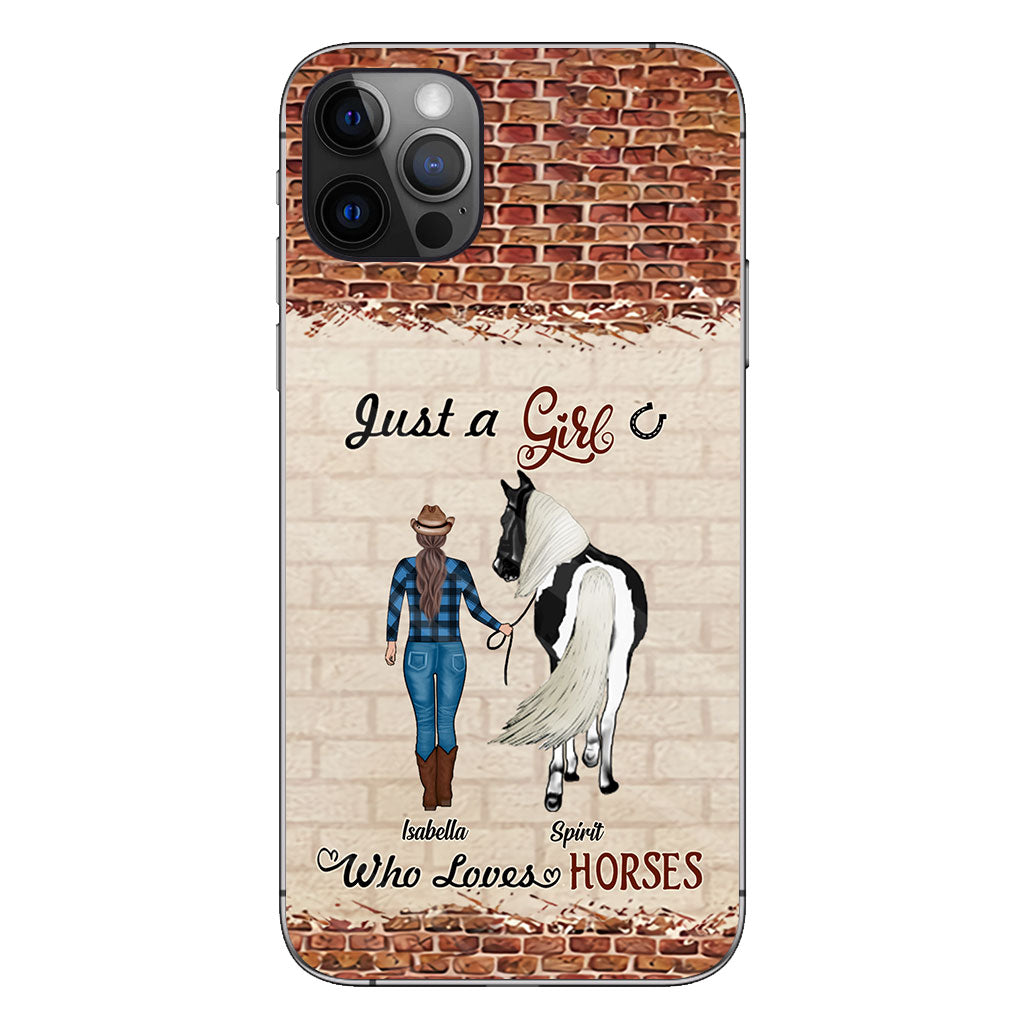 Une fille qui aime les chevaux - Coque de téléphone personnalisée avec motif cheval