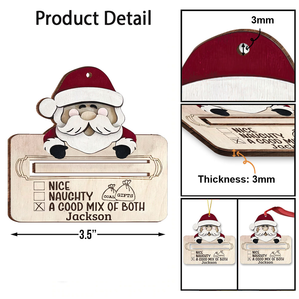 Sur la liste des enfants sages - Ornement de Noël personnalisé