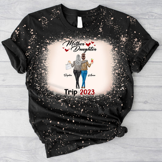 Voyage mère-fille - T-shirt délavé personnalisé pour maman