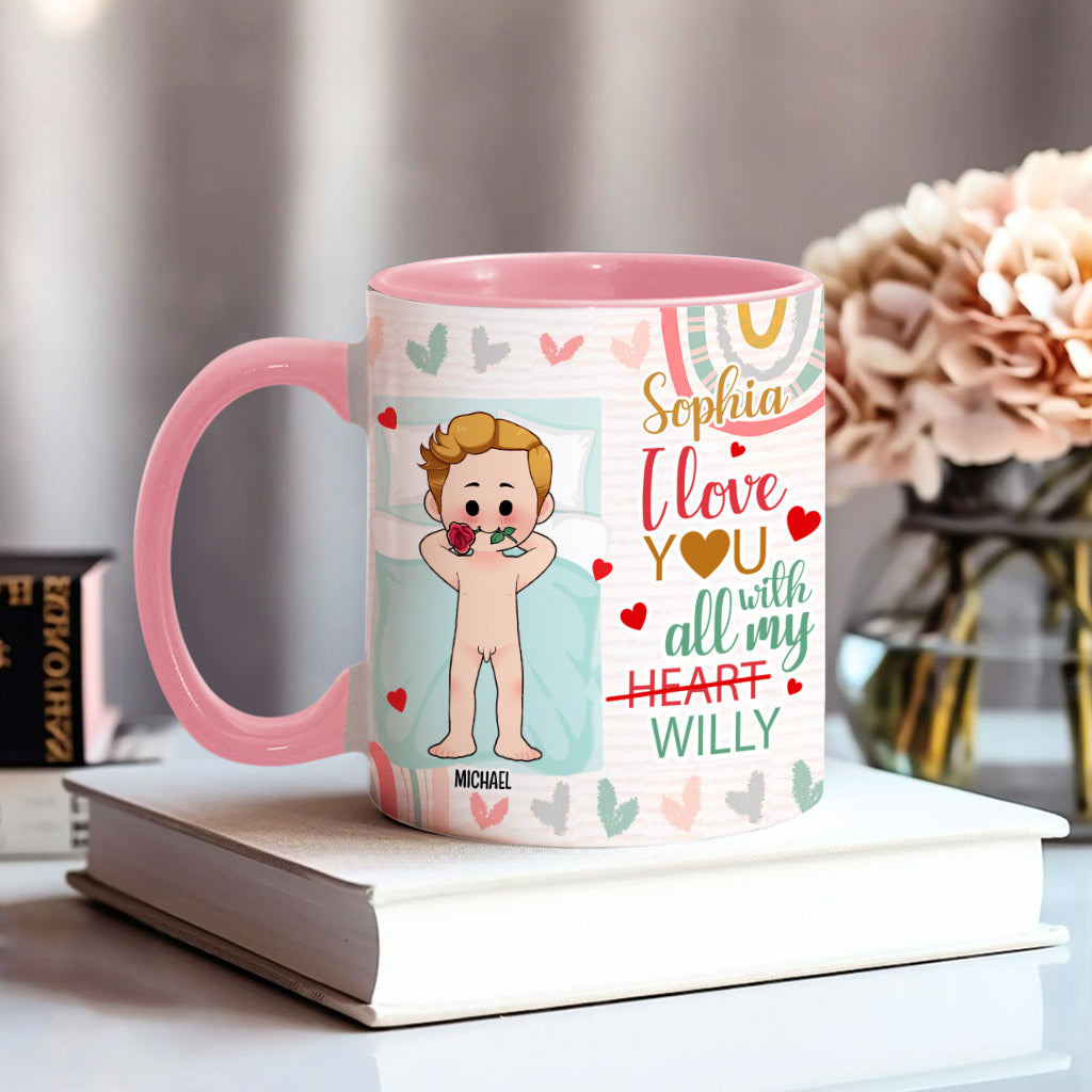Je t'aime de tout mon cœur - Mug personnalisé pour couple