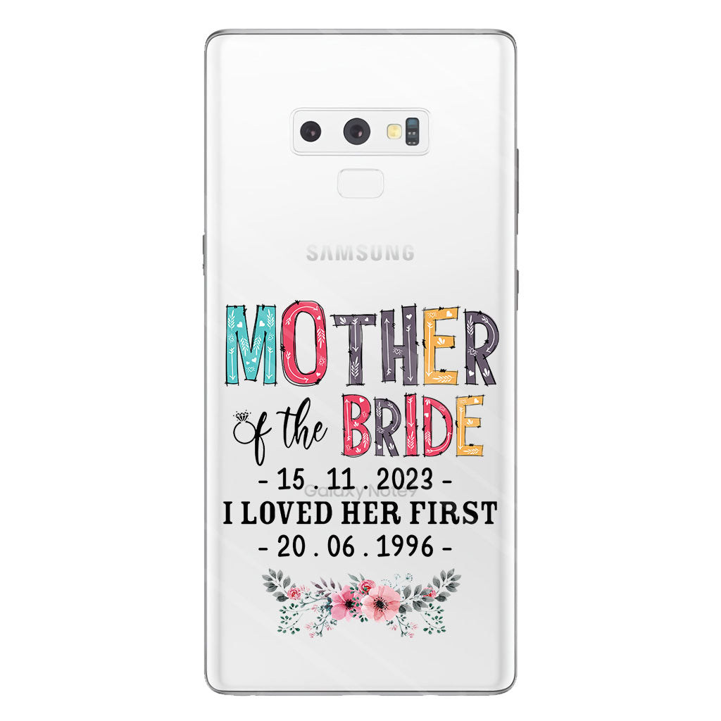 Coque de téléphone transparente personnalisée pour la mère de la mariée