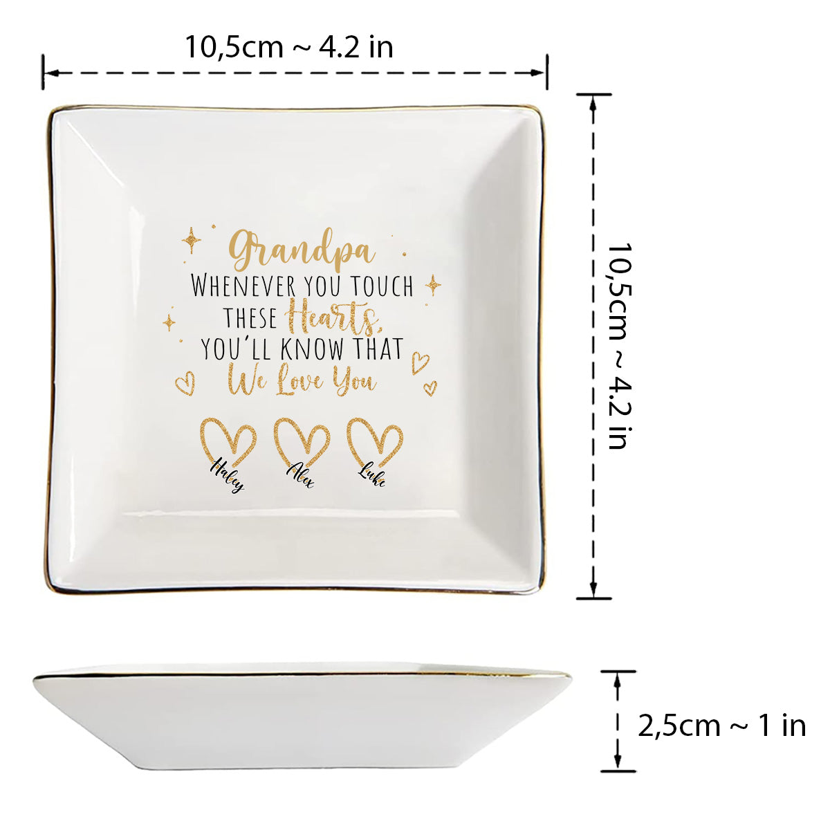 À chaque fois que vous le touchez - Cadeau pour maman, grand-mère, papa, grand-père - Porte-bijoux personnalisé